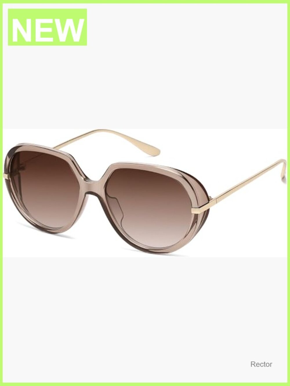 Oversized Round Aviator Sunglasses UV400 Retro Trendy Large Frame Shield